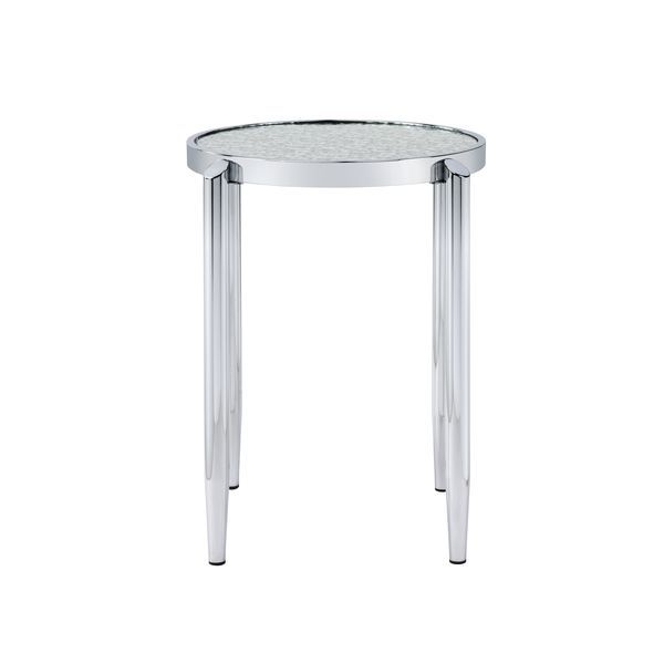 Abbe - End Table - Glass & Chrome Finish