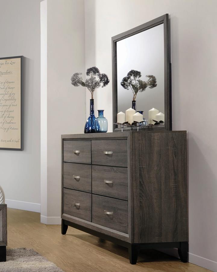 Watson - 6-Drawer Dresser - Gray Oak And Black