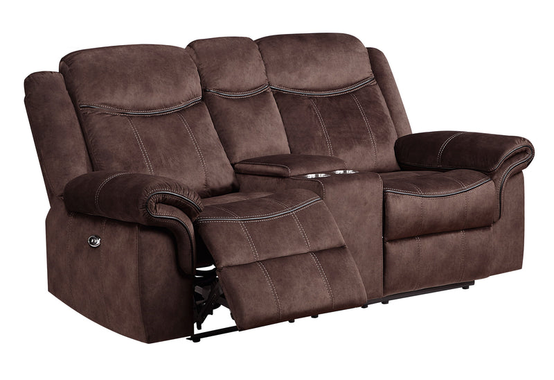 U2200 - Power Reclining Sofa / Power Console Reclining Loveseat With Power Switch / Power Recliner - Domino Coffee