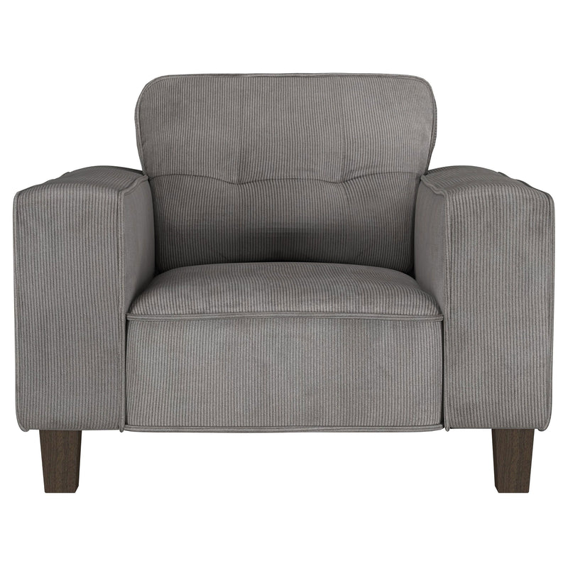 Deerhurst - Upholstered Track Arm Tufted Accent Chair - Charcoal