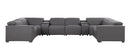 1208 - 8 Piece U Shaped Leather Sectional With 4 Power Recliners & Power Headrests