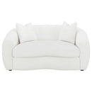 Isabella - Faux Sheepskin Upholstered Loveseat Natural - Ivory