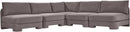 Hammond - Velvet Performance Fabric Upholstered 5 Piece Armless Sectional