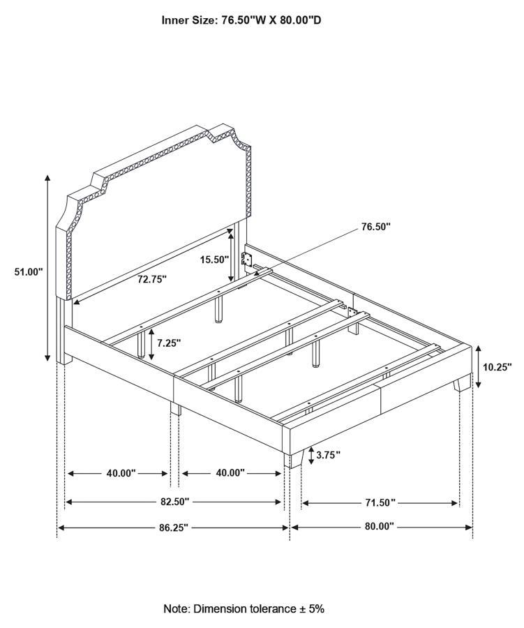 Tamarac - Upholstered Nailhead Bed