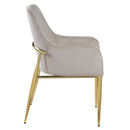 Barnard - Side Chair (Set of 2) - Gray Velvet & Mirrored Gold