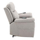 Chriki - Power Recliner With Lift & Heating & Massage - Beige Chenille & Black