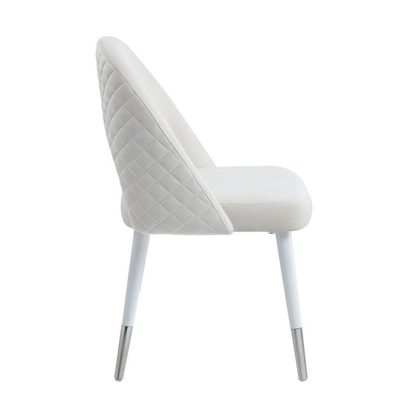 Zemirah - Side Chair (Set of 2) - White Velvet & White