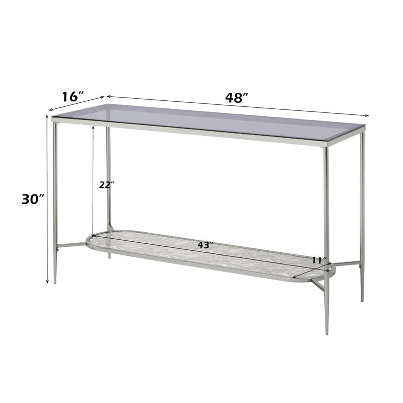 Adelrik - Accent Table - Glass & Chrome Finish