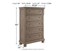 Lettner - Five Drawer Chest - 2-handles - Light Gray