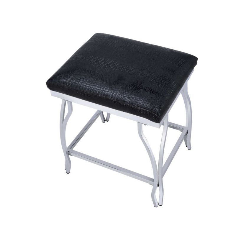 Carene - Vanity Desk - Black PU & Chrome