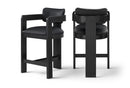 Sacha - Vegan Leather Upholstered Counter Stool With Black Base