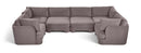 Hammond - Velvet Performance Fabric Upholstered 6 Piece U-Shaped Sectional