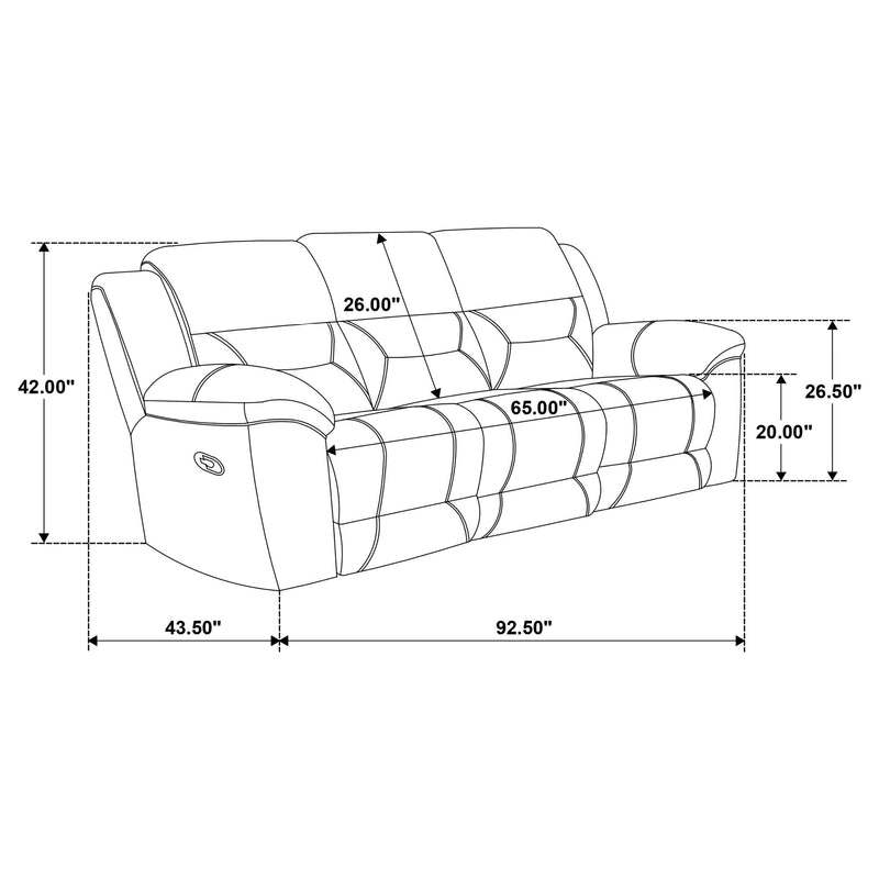 Gilson - Chenille Upholstered Reclining Sofa - Gray