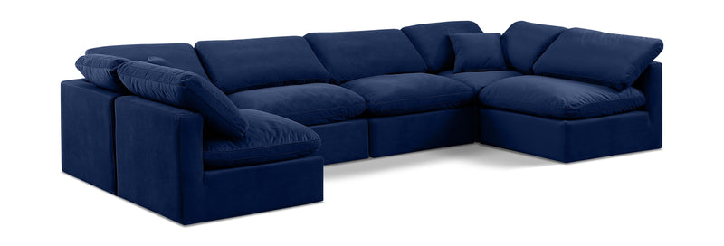 Indulge - Velvet 6 Piece Modular U-Shaped Sectional