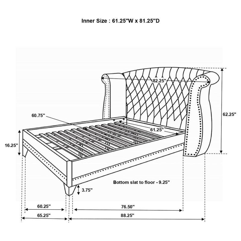 Barzini - Wingback Tufted Bed