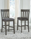 Hallanden - Upholstered Barstool (Set of 2) - Black / Gray