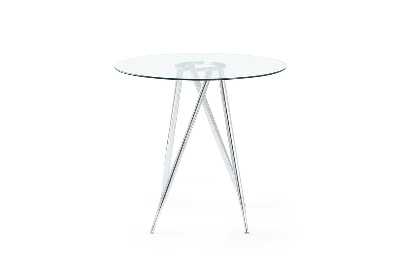 D1503 - Bar Table - Clear / Silver