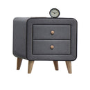 Valda - Nightstand - Light Gray Fabric