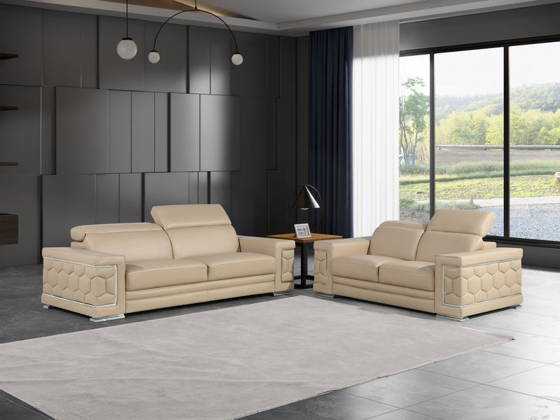 296 - Genuine Leather Living Room Set