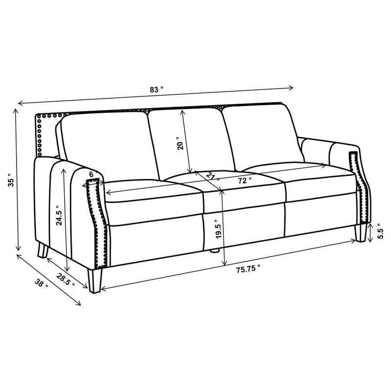 Leaton - Recessed Arms Living Room Set