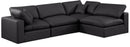 Comfy - 4 Piece Faux Leather Modular Armless Sectional