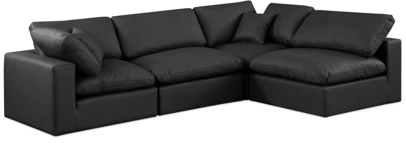 Comfy - 4 Piece Faux Leather Modular Armless Sectional