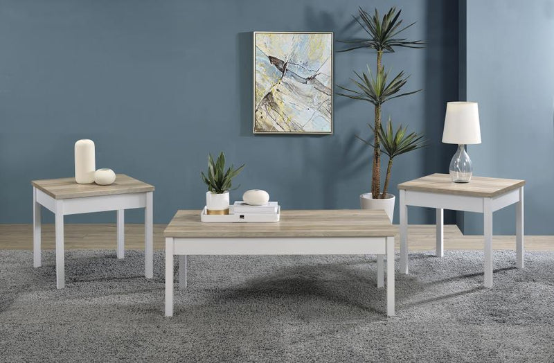 Stacie - 3 Piece Coffee Table Set - Distressed Pine