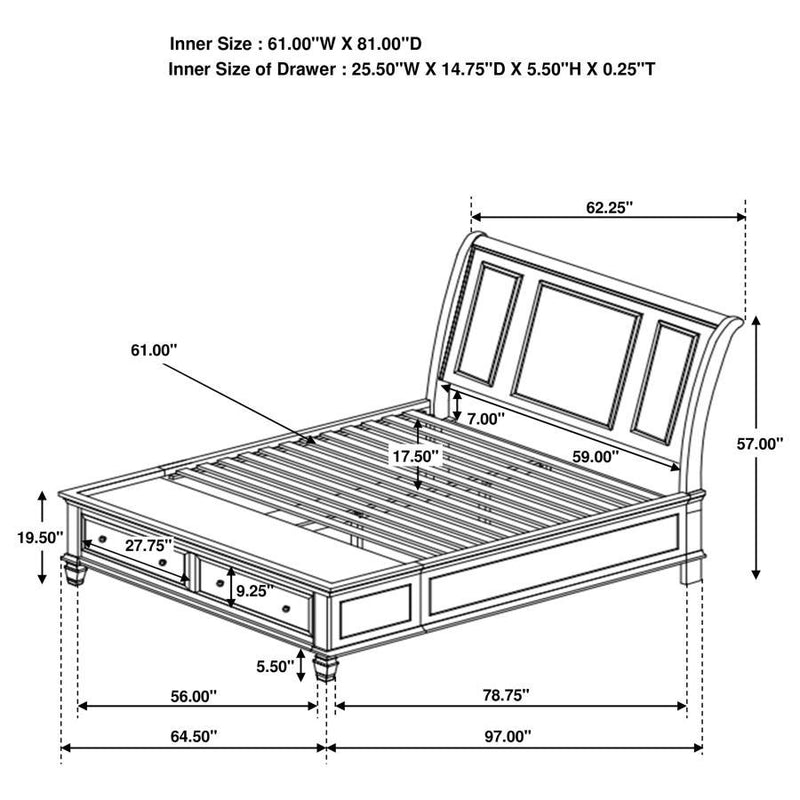 Sandy Beach - Storage Bed Bedroom Set