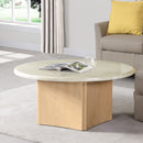 Qwin - Coffee Table With Marble Top - Marble Top & Oak