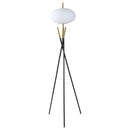 Layton - White Orb Shade Tripod Floor Lamp - Black