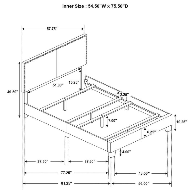 Boyd - Upholstered Bed with Nailhead Trim