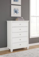 Fortman - Five Drawer Chest - White