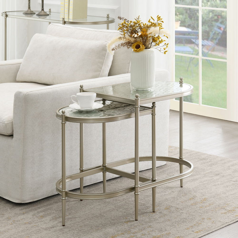 Zaba - Nesting Table - Glass Top & Silver