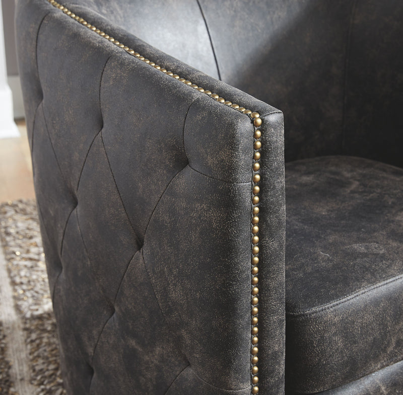 Brentlow - Distressed Black - Swivel Chair