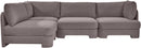 Hammond - Velvet Performance Fabric Upholstered 4 Piece Armless Sectional