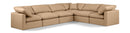 Indulge - Faux Leather 6 Piece Modular Corner Sectional - Tan