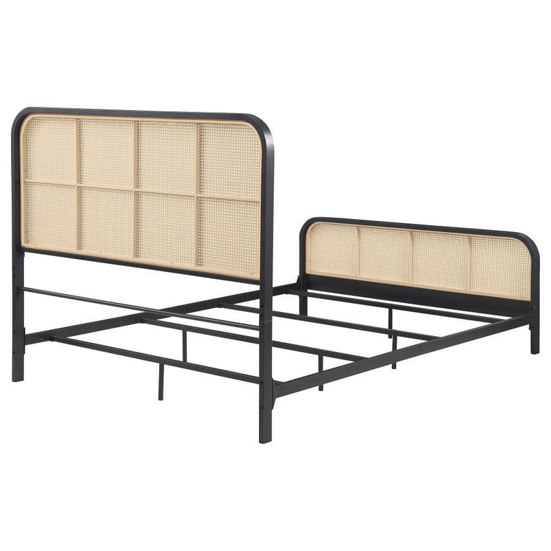 Lanewood - Polyethylene PE Rattan Upholstered Metal Bed