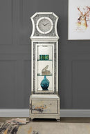 Noralie - Standing Grandfather Clock With LED - Mirrored & Faux Diamonds