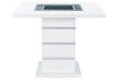 Monaco - 9 Piece Dining Room Set (Square Bar Table And 8 Bar Stools) - White