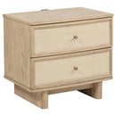 Kailani - 2-Drawer Nightstand Bedside Table - Beige Oak