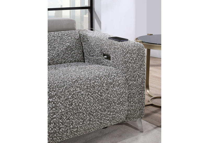 U8521 - 36 Power Recliner Sofa / Power Recliner Loveseat - Taupe / Dark Gray