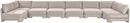 Hammond - Velvet Performance Fabric Upholstered 8 Piece U-Shaped Armless Sectional - Beige