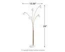 Taliya - Metal Arc Lamp  - Champagne / White