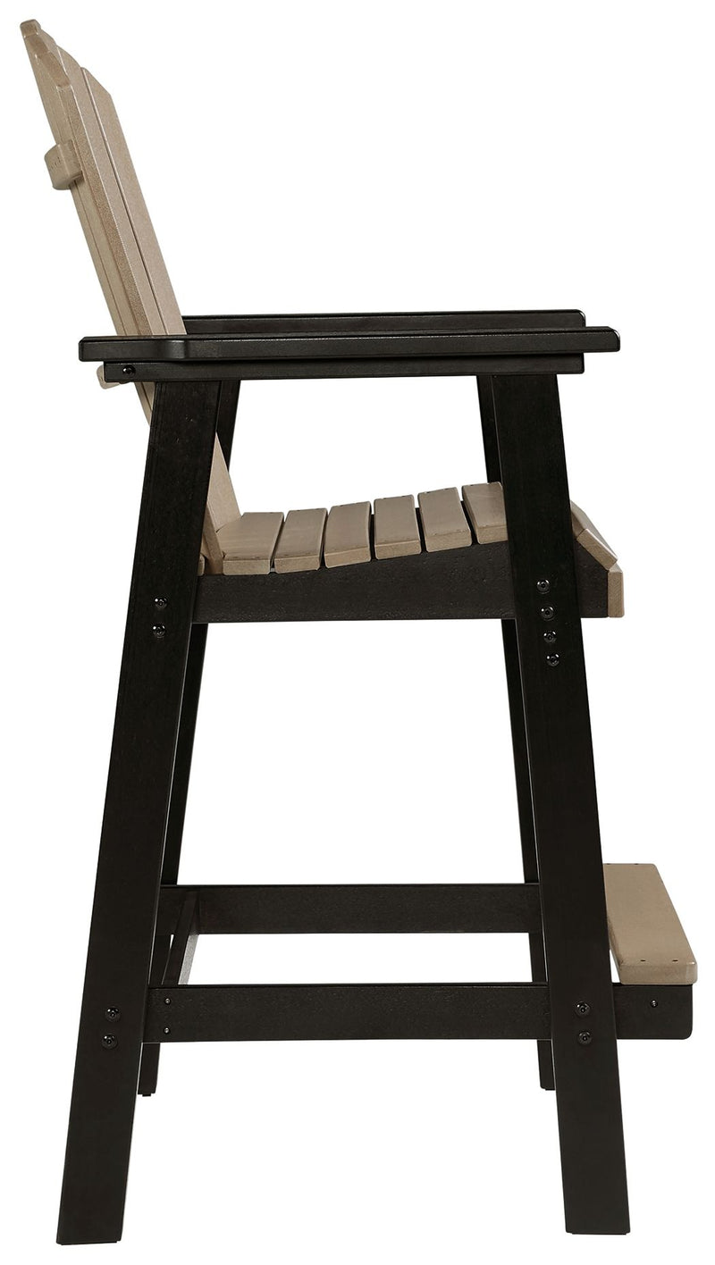 Fairen Trail - Black / Driftwood - Tall Barstool (Set of 2)