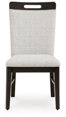 Neymorton - Dining Upholstered Side Chair (Set of 2) - Light Gray / Brown