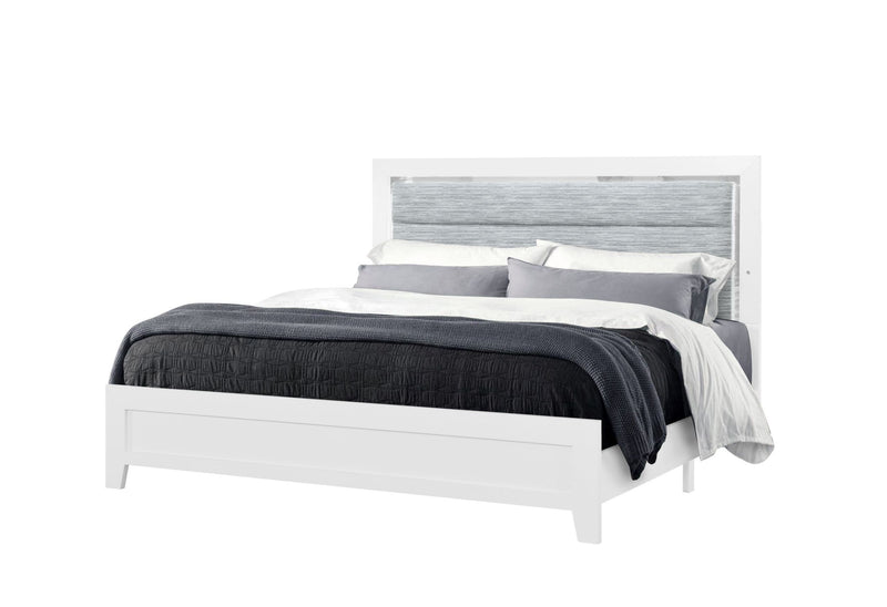 Luccia - Queen Bed With LED - White