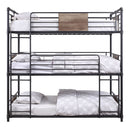 Brantley - Triple Twin Bunk Bed - Sandy Black & Dark Bronze Hand-Brushed