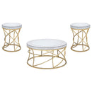 Elise - Round Mirror Top Coffee Table Set