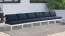Nizuc - Outdoor Patio 6 Seat Armless Modular Sofa With White Frame