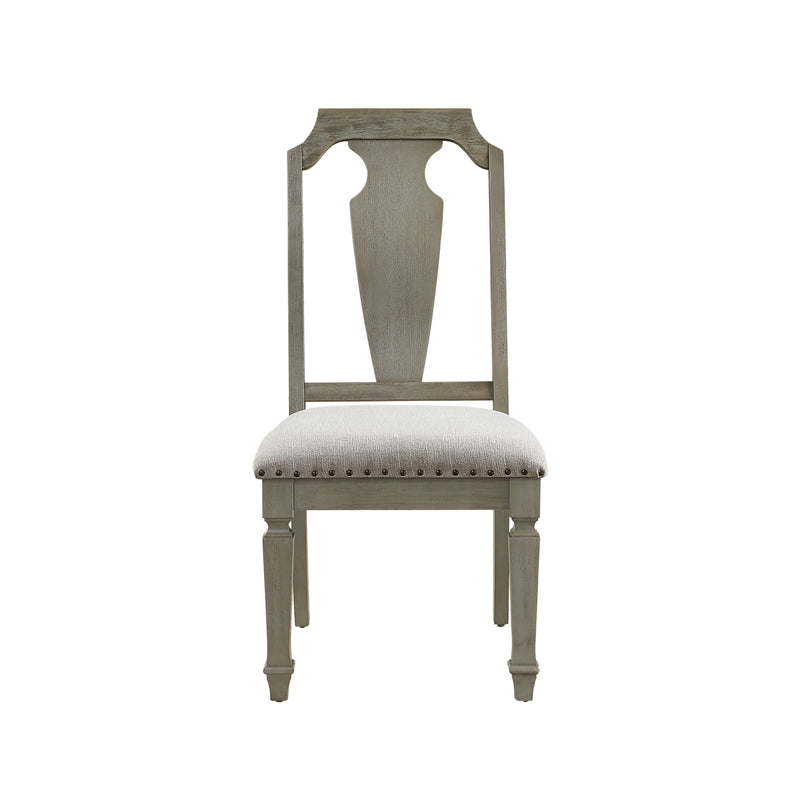 Zumala - Side Chair (Set of 2) - Beige Linen & Weathered Oak Finish